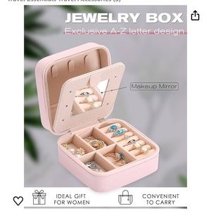 Pink Letter S Initial Travel Jewelry Box.